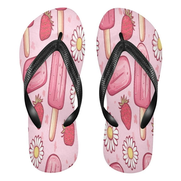 YAZAOOSummer Flip Flops Creatively Summer Popsicle Delight Simple Beach Sandals