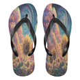 thumbnail image 1 of YAZAOOSummer Flip Flops Creatively Sunflowers under A Cosmic Sky Simple Beach Sandals, 1 of 8