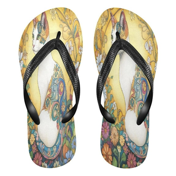 YAZAOOSummer Flip Flops Creatively Sunlit Patterns Simple Beach Sandals