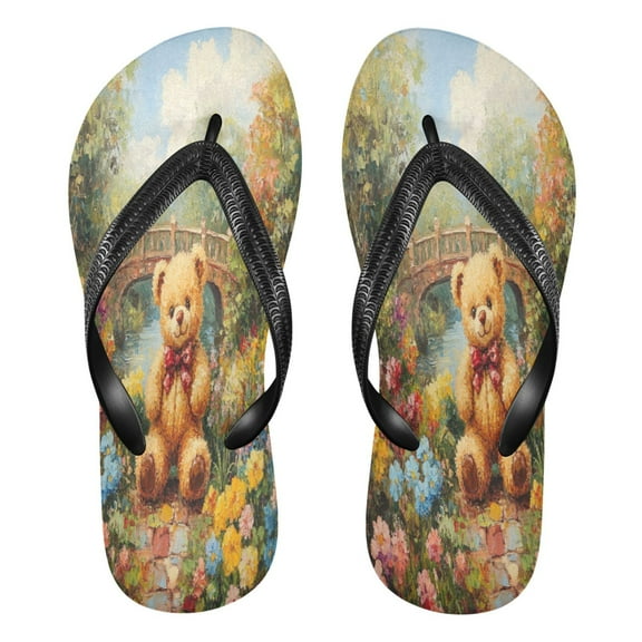 YAZAOOSummer Flip Flops Creatively Sunlit Teddy Simple Beach Sandals