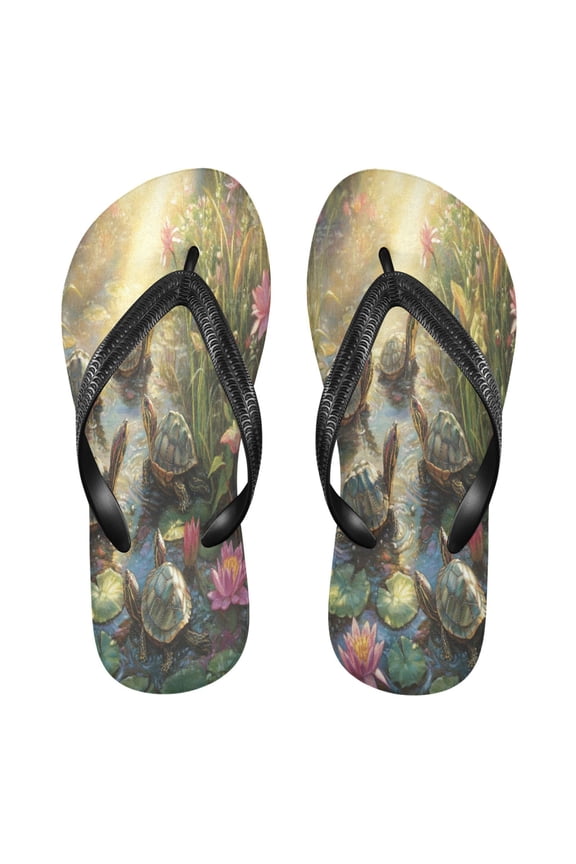 Summer Flip Flops Creatively Sunlit Turtle Gathering Simple Beach Sandals