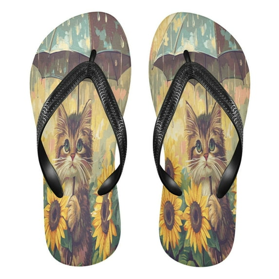 YAZAOOSummer Flip Flops Creatively Sunny Umbrella Paws Simple Beach Sandals