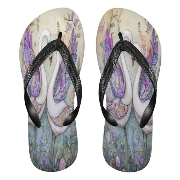 YAZAOOSummer Flip Flops Creatively Swan Embrace Simple Beach Sandals