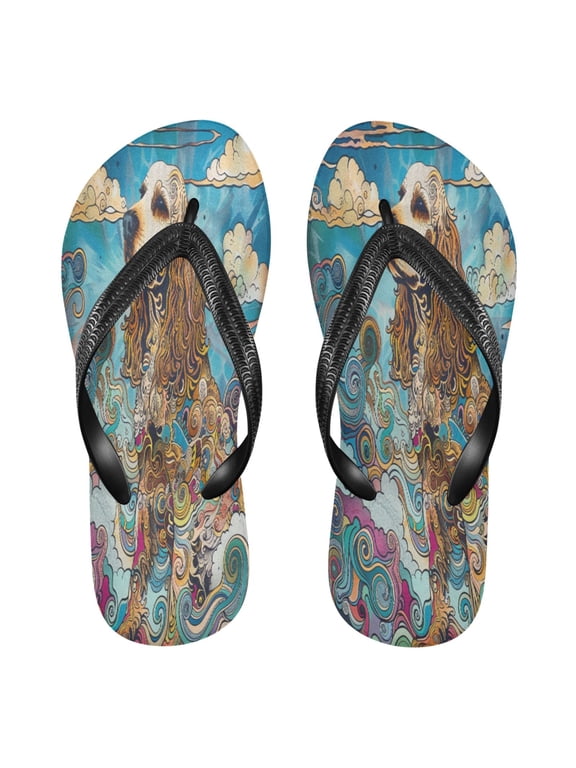 Summer Flip Flops Creatively Swaying Tails in Swirls Simple Beach Sandals