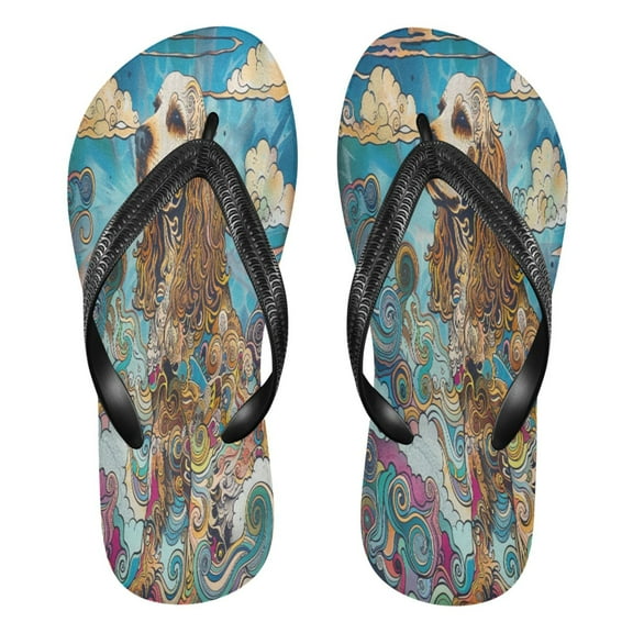 YAZAOOSummer Flip Flops Creatively Swaying Tails in Swirls Simple Beach Sandals