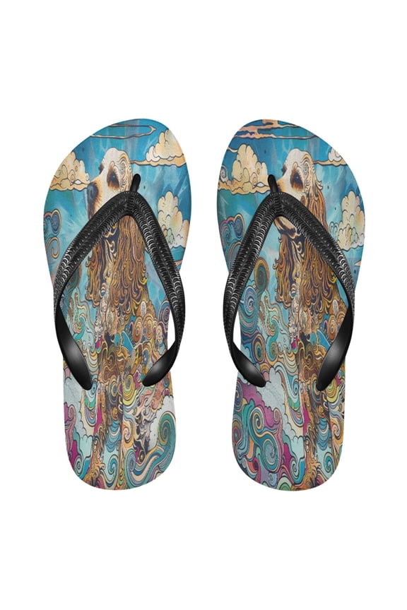 Summer Flip Flops Creatively Swaying Tails in Swirls Simple Beach Sandals