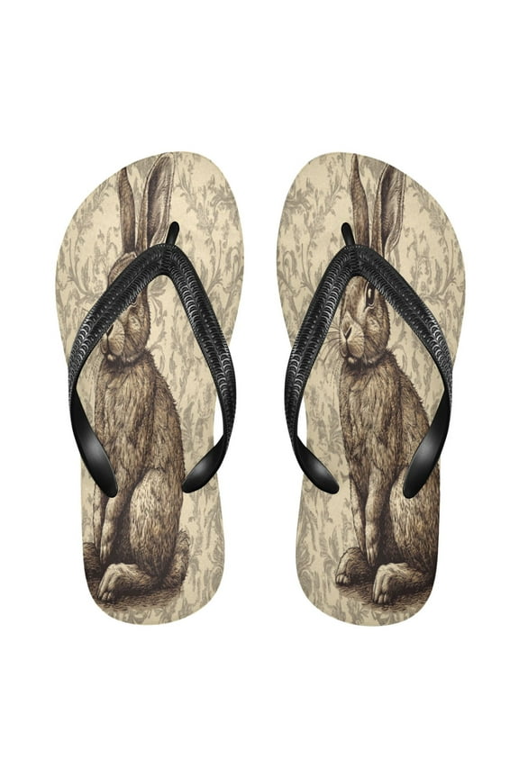 Summer Flip Flops Creatively Timeless Bunny Charm Simple Beach Sandals