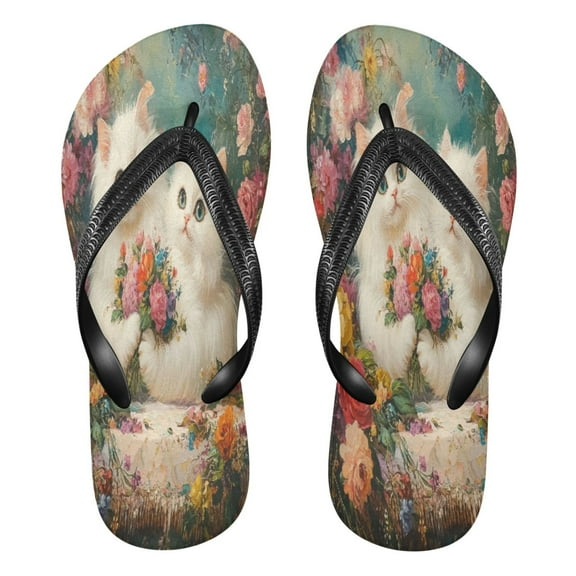 YAZAOOSummer Flip Flops Creatively Twin Blossoms Of Fur Simple Beach Sandals