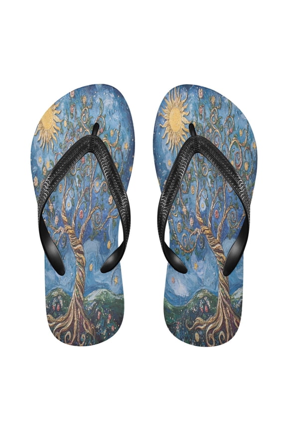 Summer Flip Flops Creatively Twisted Moonlit Tree Simple Beach Sandals