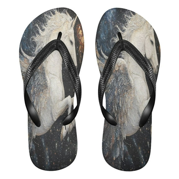 YAZAOOSummer Flip Flops Creatively Unicorn Pegasus Simple Beach Sandals