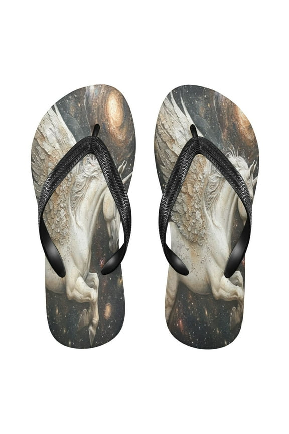 Summer Flip Flops Creatively Unicorn in Space Simple Beach Sandals