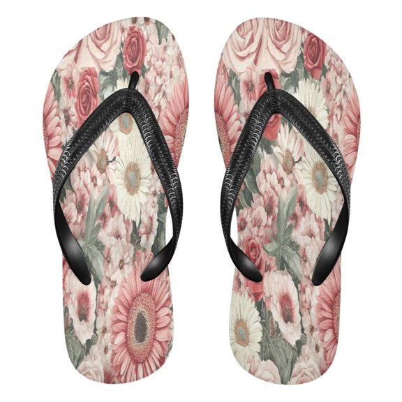 YAZAOOSummer Flip Flops Creatively Various Of Floral Simple Beach Sandals