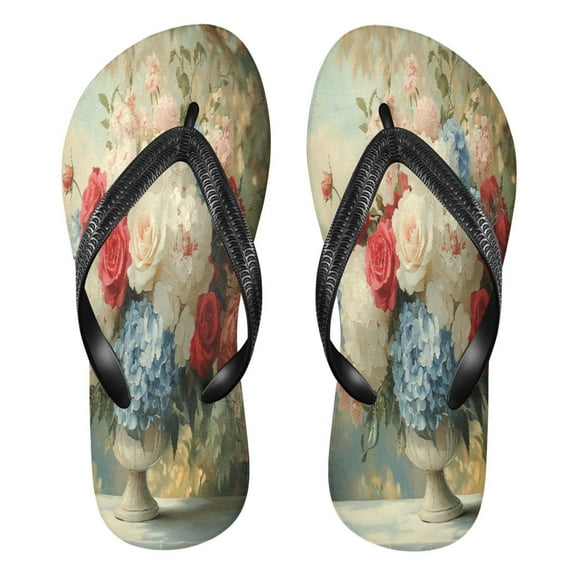 YAZAOOSummer Flip Flops Creatively Vibrant Bouquet Of Elegance Simple Beach Sandals