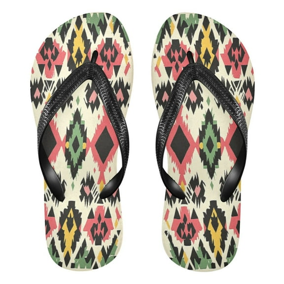 YAZAOOSummer Flip Flops Creatively Vibrant Geometric Melody Simple Beach Sandals