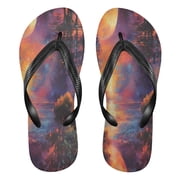 YAZAOOSummer Flip Flops Creatively Vibrant Panda Express Simple Beach Sandals