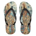 thumbnail image 1 of YAZAOOSummer Flip Flops Creatively Whimsical Canine in Waves Simple Beach Sandals, 1 of 8