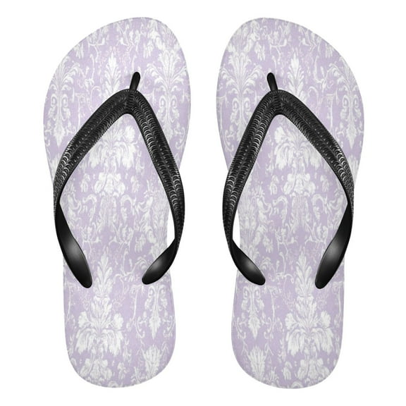 YAZAOOSummer Flip Flops Creatively Whimsical Floral Damask Simple Beach Sandals