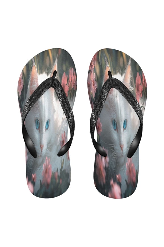 Summer Flip Flops Creatively White Cat Simple Beach Sandals