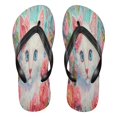 thumbnail image 1 of YAZAOOSummer Flip Flops Creatively White Cat Surrounded by Flowers Simple Beach Sandals, 1 of 8