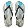 thumbnail image 1 of YAZAOOSummer Flip Flops Creatively White Cat in Daisies Field Simple Beach Sandals, 1 of 8