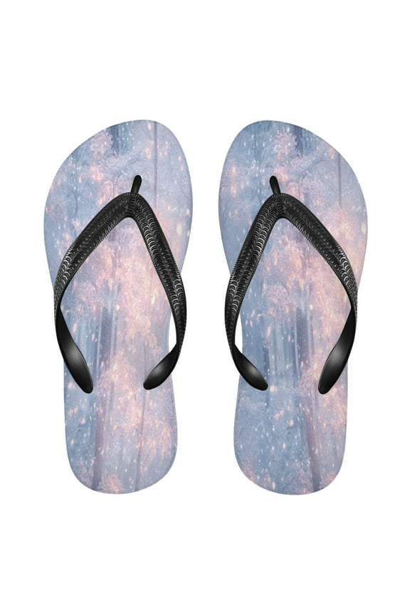 Summer Flip Flops Creatively Winter Forest Snowfall Simple Beach Sandals