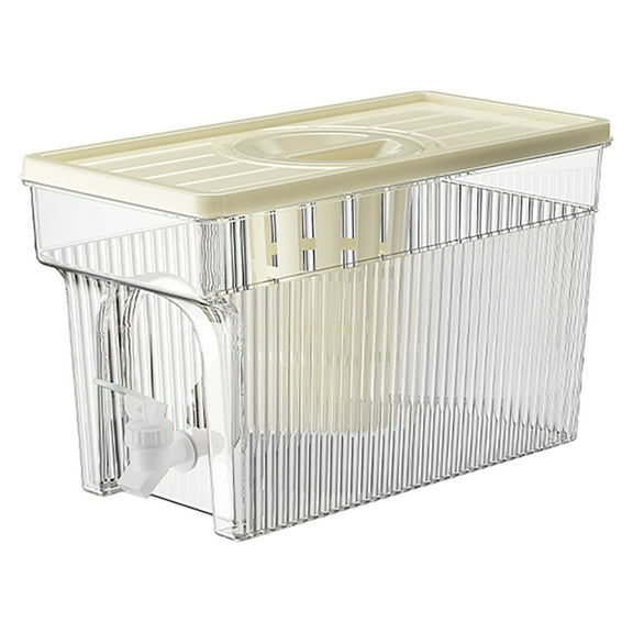 YAZHPA 1 Pack 3L Drink Dispenser with Spigot for Fridge, Leakproof Plastic Juice Containers Fridge Beverage Dispenser Ice Juice Dispenser for Home Party Restaurant Bar Buffet,White