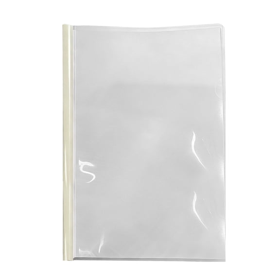 YAZHPA 1 Pack Clear Report Covers with Sliding Bar, Plastic Binder Paper Protector, Report Folders with Clear Cover for Resume Portfolio Presentation File Documents, White