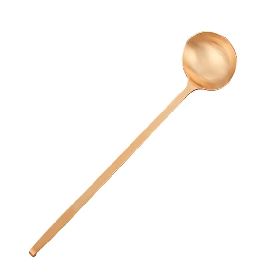 YAZHPA 1 Pcs Soup Ladle , Gold Cookware Serving Long Handle Steel Slotted Spoon Cooking Utensil for Hotpot