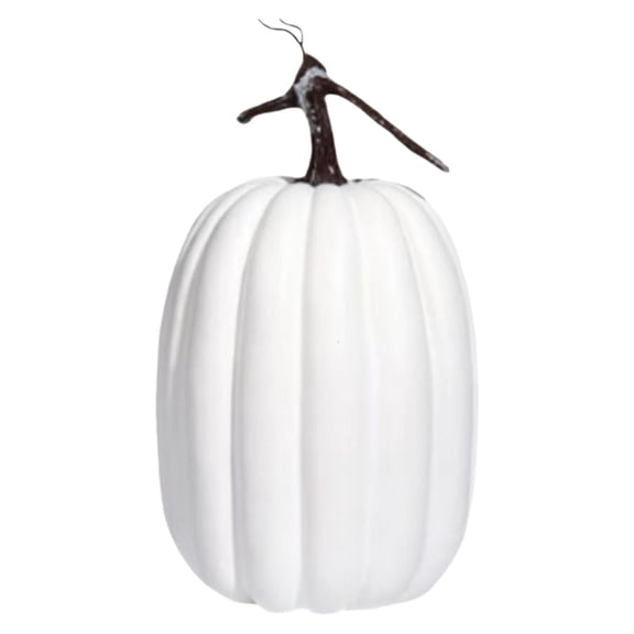YAZHPA 1Pc Fall Decor - Artificial Pumpkins Faux Harvest Pumpkins for Autumn Thanksgiving Halloween Seasonal Holiday Decor Decoration, White
