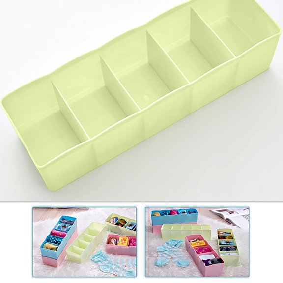 YAZHPA 5 Compartments,Multi-Purpose,Superimposable Underwear,Socks, Jewelry Storage Box, Storage Box,Drawer Storage Box Home Textile Storage