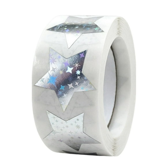 YAZHPA 500 Pcs Holographic Gold Star Stickers 1 Inch Foil Star Metallic Stickers Roll Self Adhesive Label Stars Glitter Stickers for Behavior Chart Student Teachers Planner