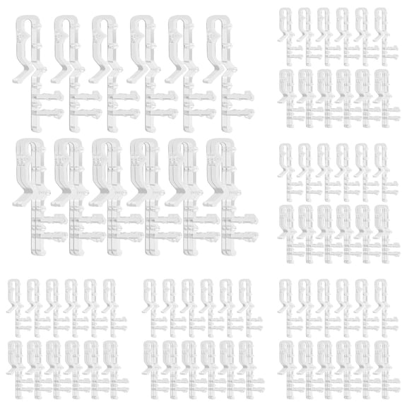 YAZHPA 60 PCS Hidden Valance Clips for Window Blinds, 2 inch Clear Plastic Valance Clips for Blinds, Faux Wood Blinds Clips for Valance with Groove in Back, Suitable for Wood and Faux Blinds