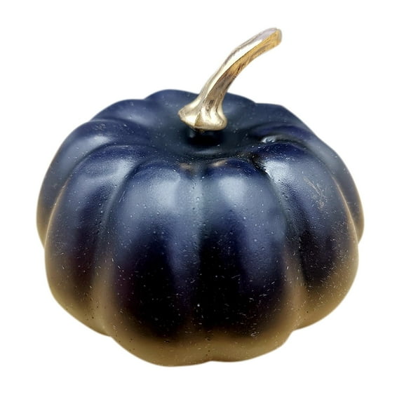 YAZHPA Artificial Pumpkins, 1 Pack 3inch Mini Fake Foam Pumpkins for Autumn Thanksgiving Home Party Halloween Holiday Farmhouse Decorations, Navy