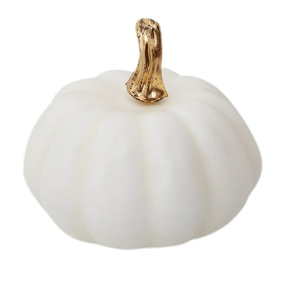 YAZHPA Artificial Pumpkins, 1 Pack 3inch Mini Fake Foam Pumpkins for Autumn Thanksgiving Home Party Halloween Holiday Farmhouse Decorations, White