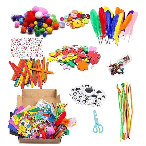 YAZHPA Arts and Crafts Supplies for Kids - Festivals Craft Kit with Glitter Glue, Pipe Cleaners Craft & Craft Tools, DIY School Supplies Kit, Girls Toys, Gifts for Girls and Boys Age 4+