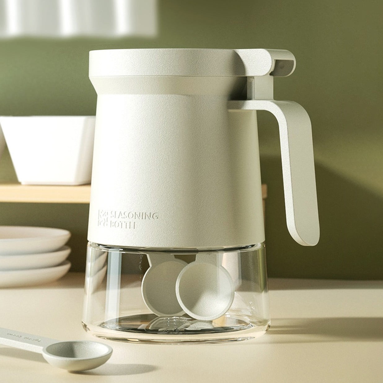 YAZHPA Clear Glass Seasoning Jar Jar Seasoning Jar Container With