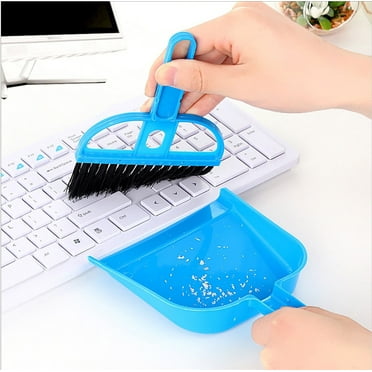 YAZHPA Discount! Small Dustpan and Brush Set, Whisk Broom and Dust Pans with Rubber Edge, Mini Hand Broom and Dustpan Cleaning Tool for Cars, Desk, Keyboard, Countertop and Pet Nest