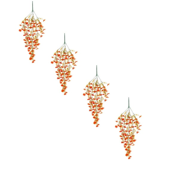 YAZHPA Fall Decor - Artificial Hanging Plants Fall Decor, 4Pcs UV Resistant Fake Fall Hanging Flowers, Look Real Faux Silk Long Vines for Porch Patio Yard Balcony Autumn Decor