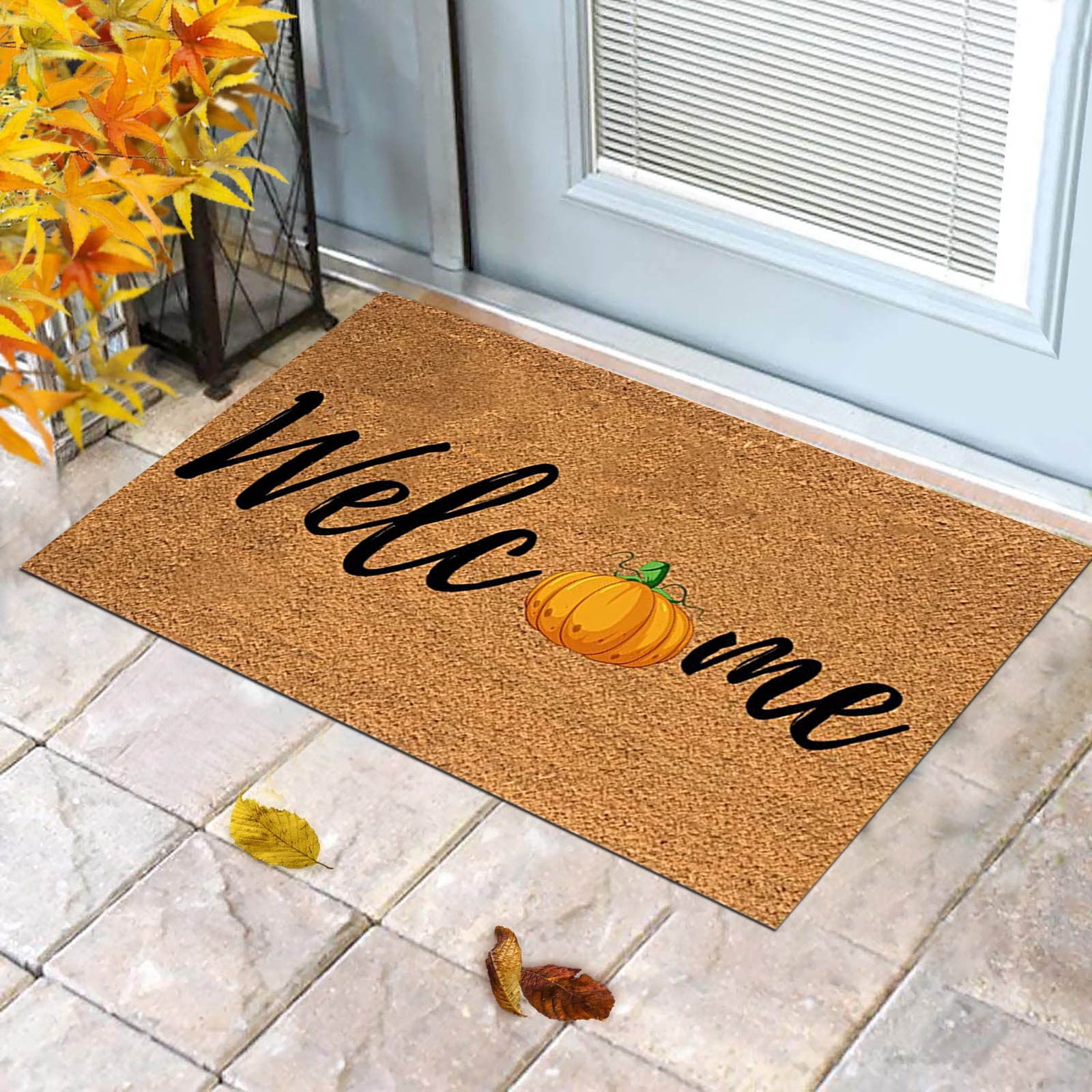 YAZHPA Fall Thanksgiving Decorative Door Mat Farmhouse Happy Fall Yall ...