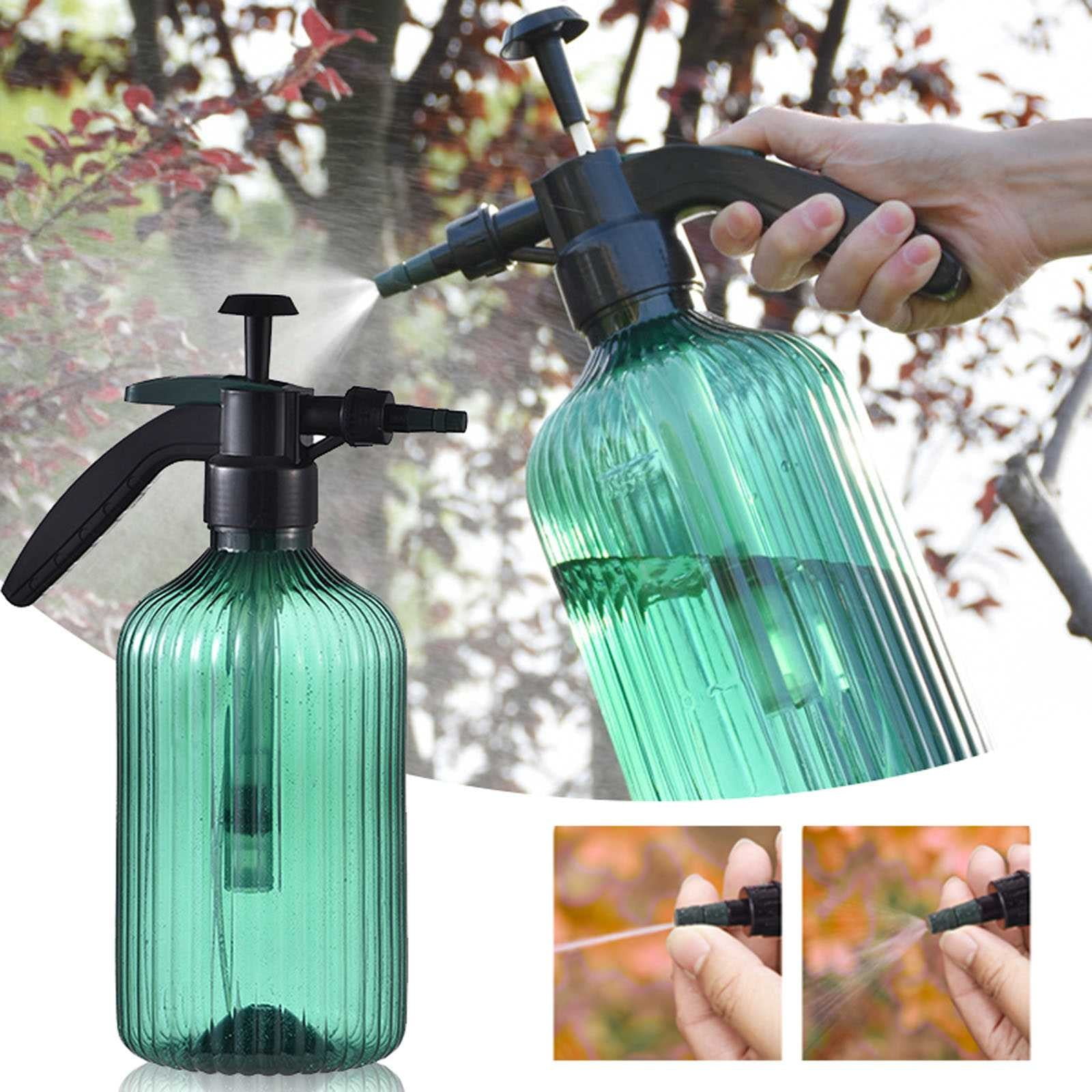 YAZHPA Fine Mist Spray Bottle Plastic 2L Hand Held Pressure Plant With