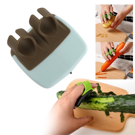 YAZHPA Finger Vegetable Palm Peeler Kitchen Fruit Potato Peeler with Comfortable Rubber Finger Grip For Pumpkin Carrot Cucumber Potato,Brown