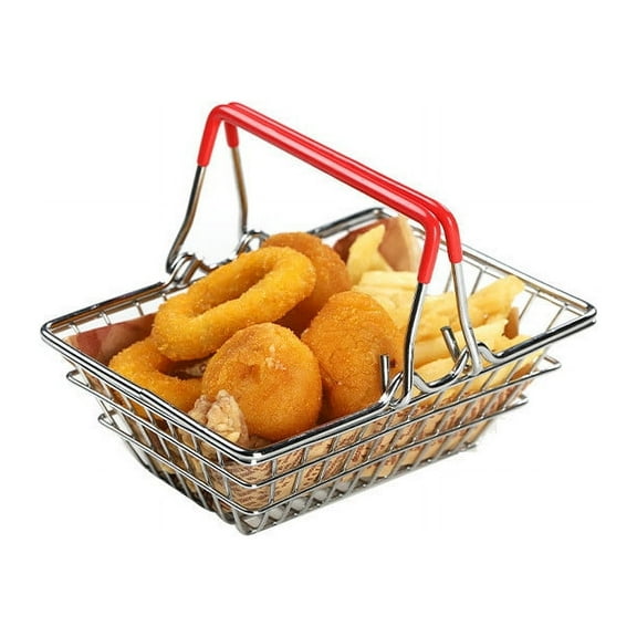 YAZHPA Food Storage Mini Shopping Cart Shopping Basket French Fries Chicken Nuggets Basket