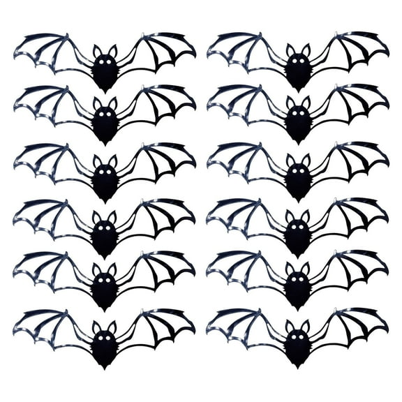 YAZHPA Halloween Decorations - 3D Bats Wall Stickers Halloween Wall Decals Removable Realistic Black Bat Home Decor Halloween Party Decorations Bedroom Supplies(12Pcs)