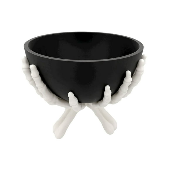 YAZHPA Halloween Decorative Candy Bowl, Skull Hand Dish Holder for Home Bar Desktop Decoration