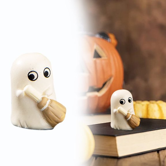 YAZHPA Halloween Trinkets Funny House Selling Cute Little Black Resin Trinkets Craft Decorations Desktop Ornament