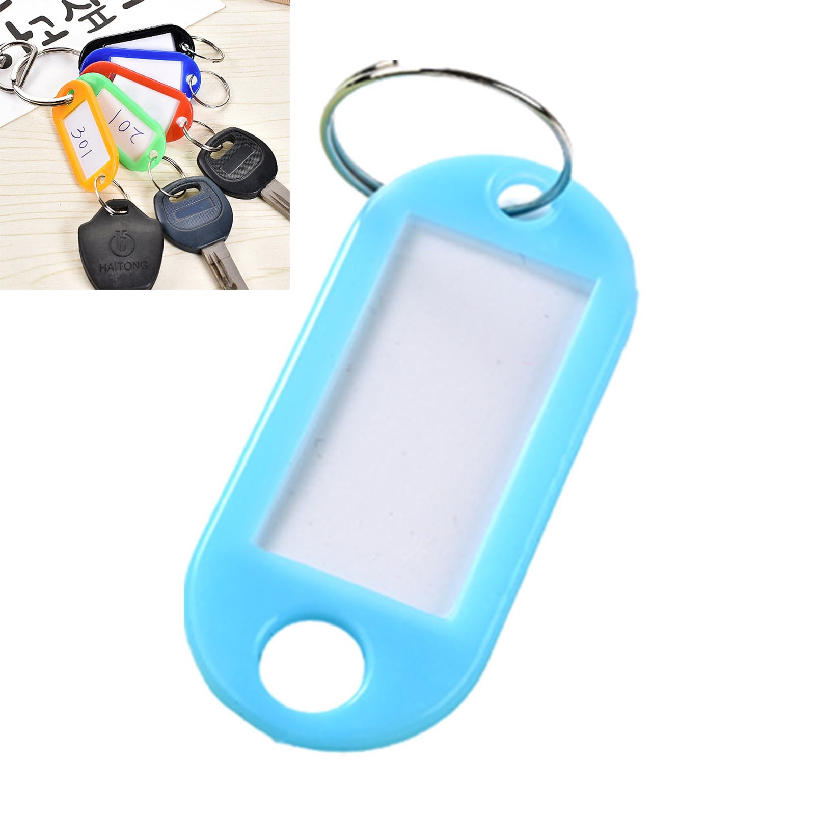 YAZHPA Key Ring Tags - Key Tags Fobs Plastic Luggage ID Labels Key ...