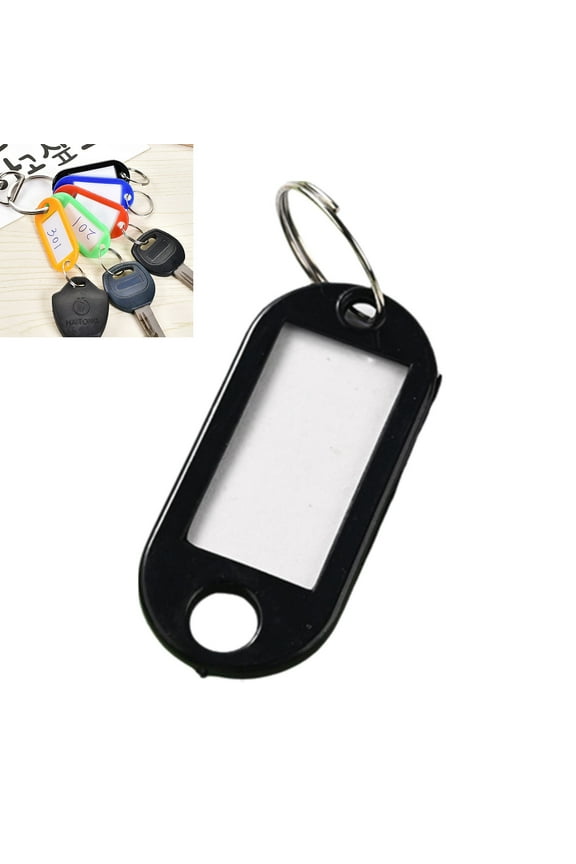 Key Ring Tags - Key Tags Fobs Plastic Luggage ID Labels Key rings with Name Cards and Labels,Adapt to USB Drive,Keys,Pets,Bags