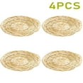 thumbnail image 1 of YAZHPA Light Yellow Wicker Paper Plate Holders, 4 Pack 3.15 inch Reusable Heavy Duty Bamboo Paper Plate Holder for Home Party Daily Dinning Picnic as Wall Decoration, 1 of 3