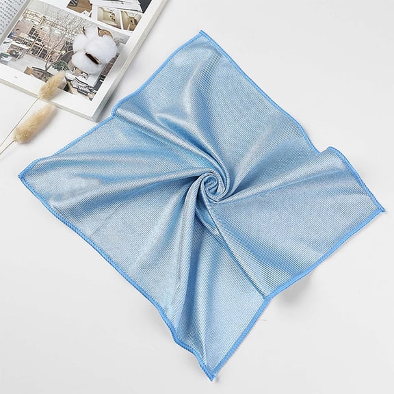 YAZHPA Microfiber Glass Cleaning Cloths - 1 Pack (12 x 12) - Streak Free - Lint Free - Quickly Clean Windows, Windshields, Mirrors, and Stainless Steel (Blue)