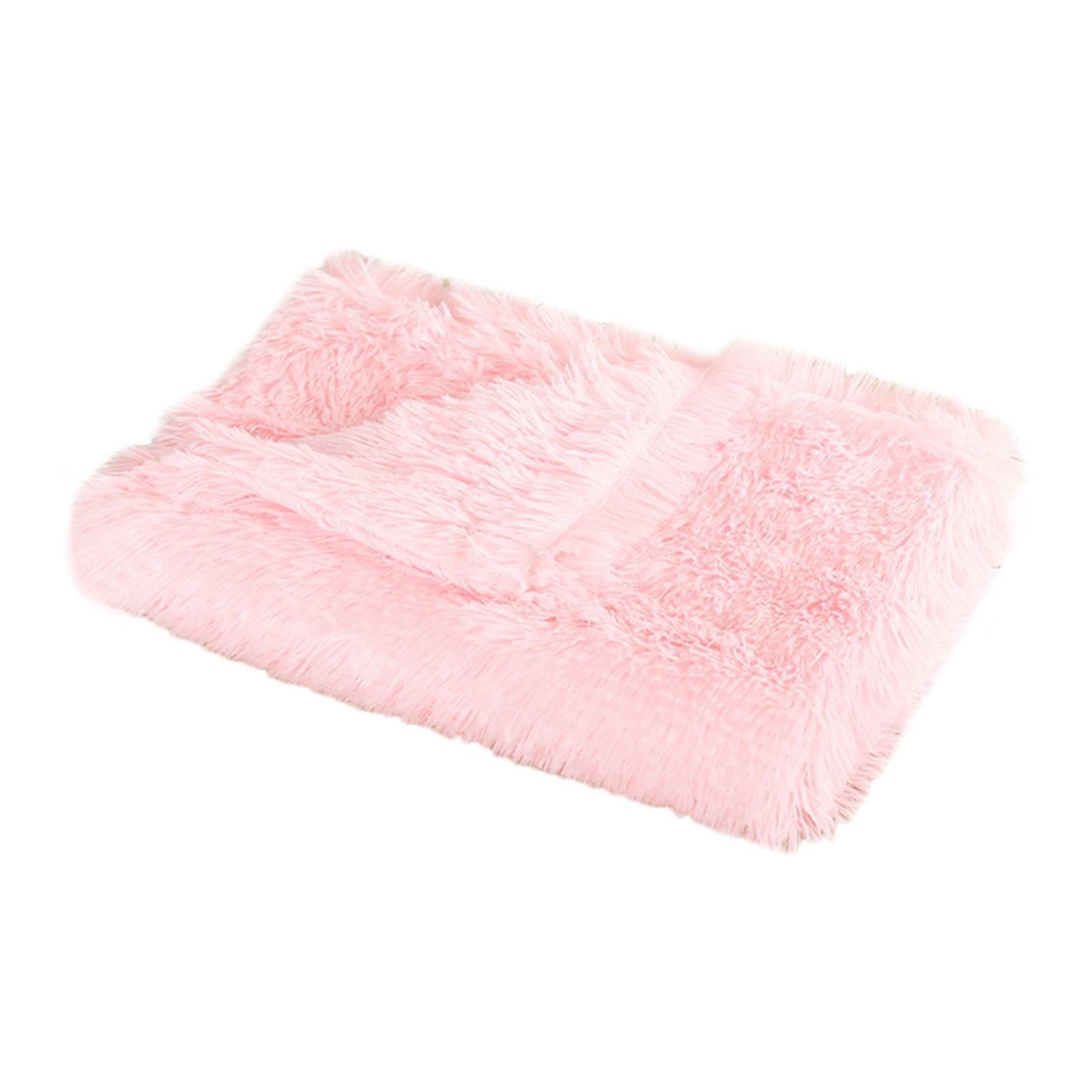 YAZHPA Pet Dog Bed Blanket, Fluffy Fleece Throw Sleep Mat,Soft Puppy Cat Kitten Blanket,Warm Fleece Bed Mat Cushion Washable(Pink,78X54CM)